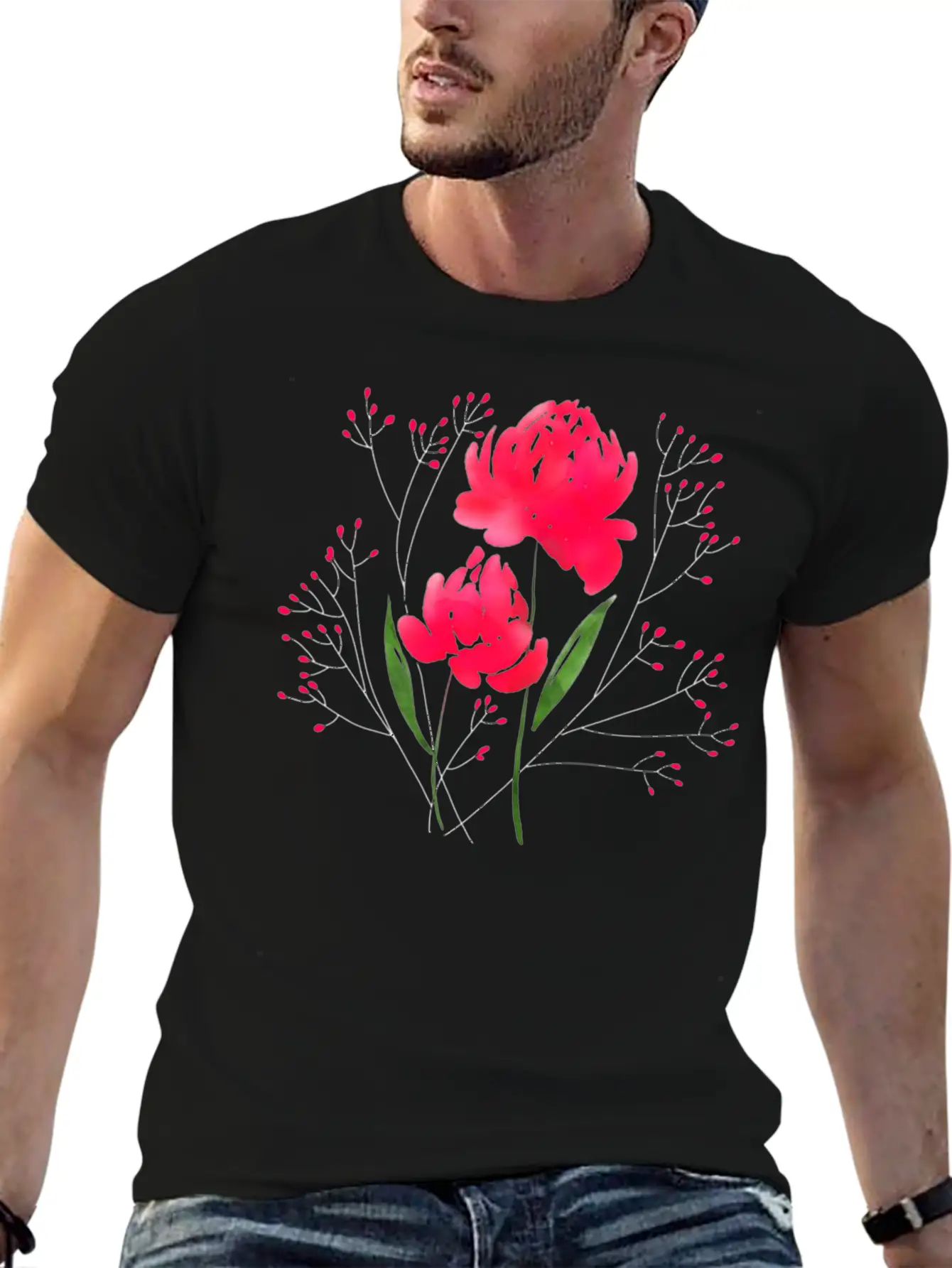 Watercolor Flower Unisex Casual T-Shirt – Clean Design For Daily Comfort