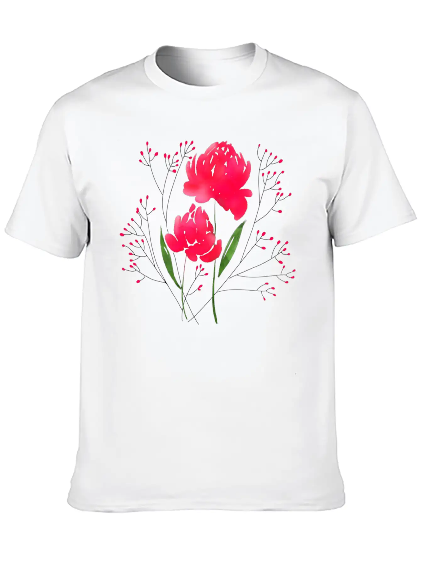 Watercolor Flower Unisex Casual T-Shirt – Clean Design For Daily Comfort