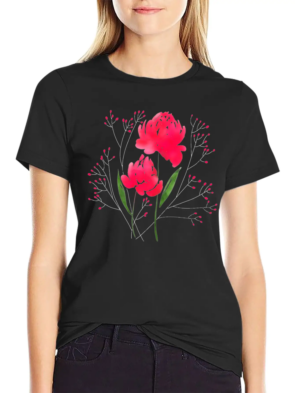 Watercolor Flower Unisex Casual T-Shirt – Clean Design For Daily Comfort