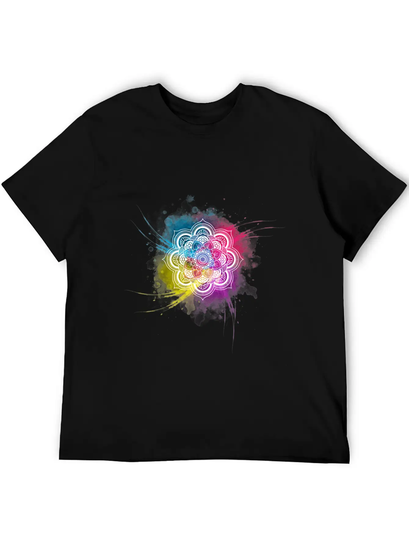 Watercolor Mandala Casual Graphic T-Shirt – Simple And Comfortable Daily Wear