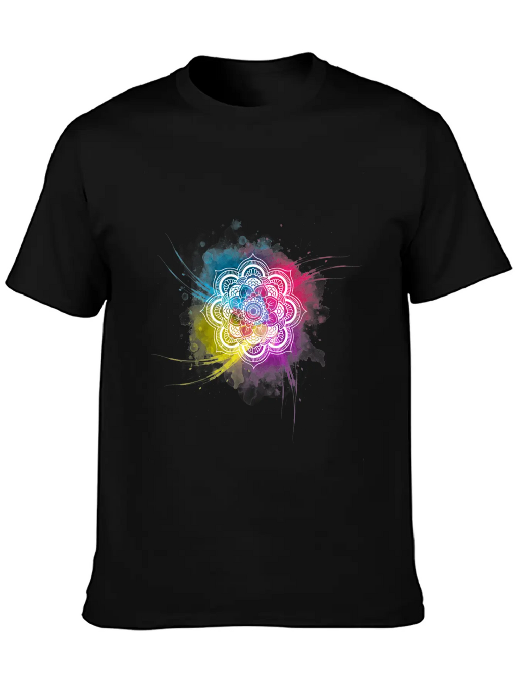 Watercolor Mandala Casual Graphic T-Shirt – Simple And Comfortable Daily Wear