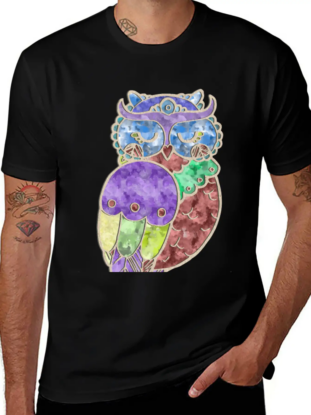 Watercolor Owl Stylish Everyday T-Shirt – Unisex Basic Cotton Tee