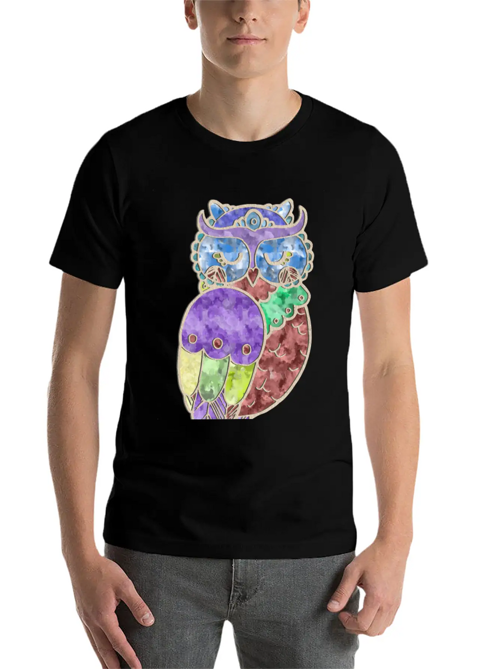 Watercolor Owl Stylish Everyday T-Shirt – Unisex Basic Cotton Tee