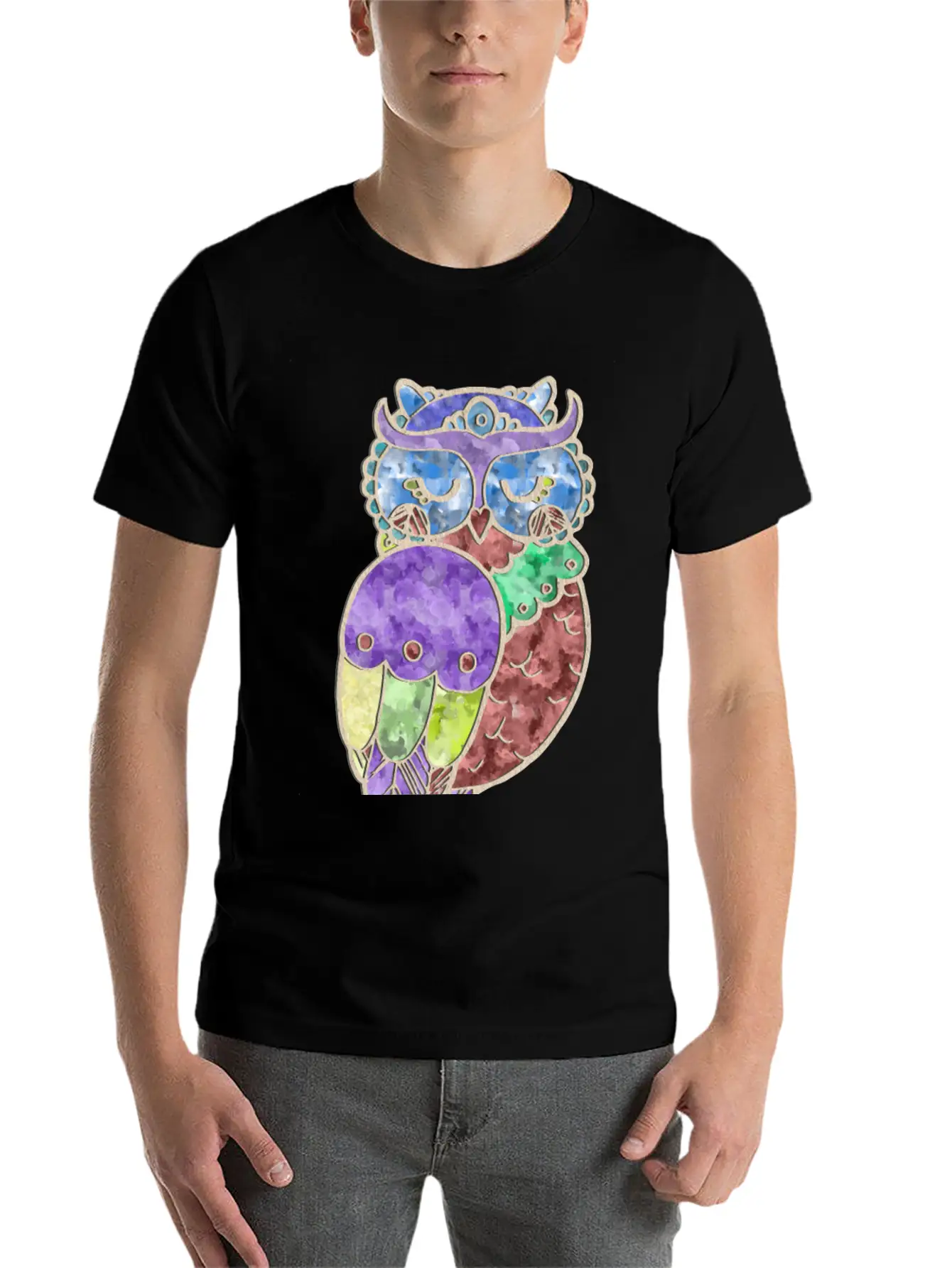 Watercolor Owl Stylish Everyday T-Shirt – Unisex Basic Cotton Tee