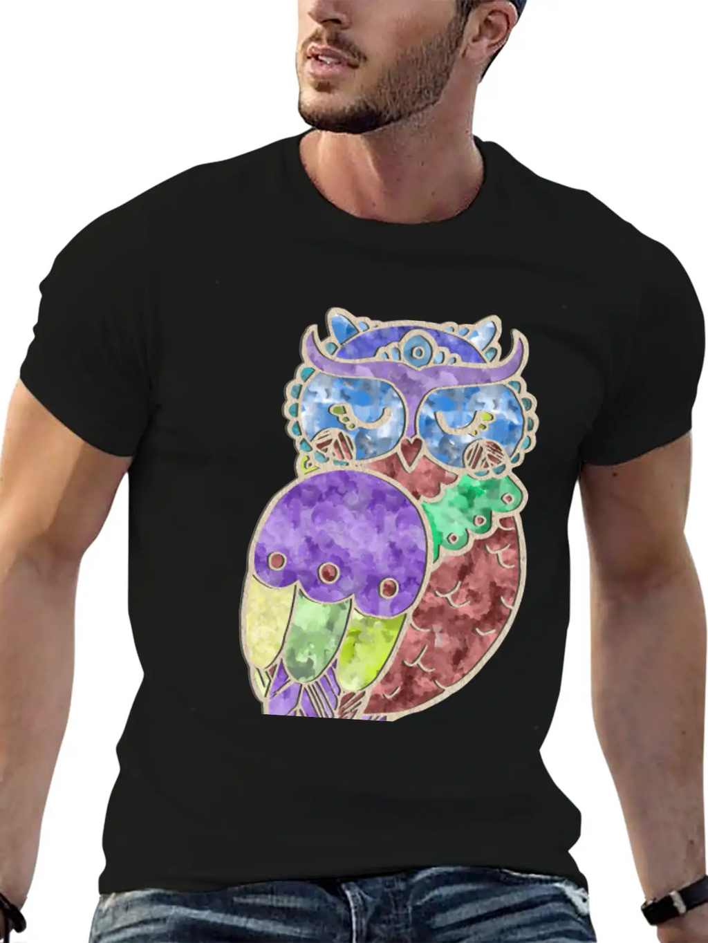 Watercolor Owl Stylish Everyday T-Shirt – Unisex Basic Cotton Tee