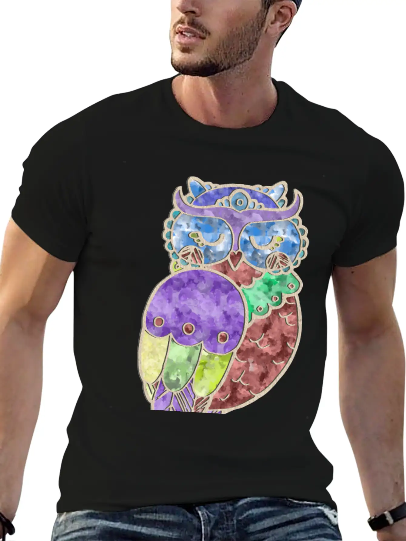 Watercolor Owl Stylish Everyday T-Shirt – Unisex Basic Cotton Tee