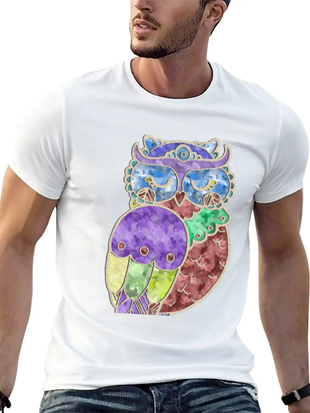 Watercolor Owl Stylish Everyday T-Shirt – Unisex Basic Cotton Tee