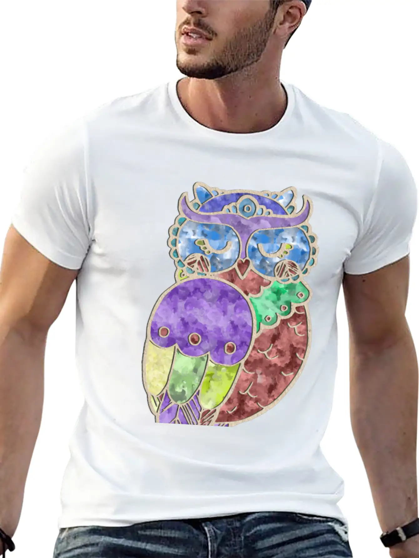 Watercolor Owl Stylish Everyday T-Shirt – Unisex Basic Cotton Tee