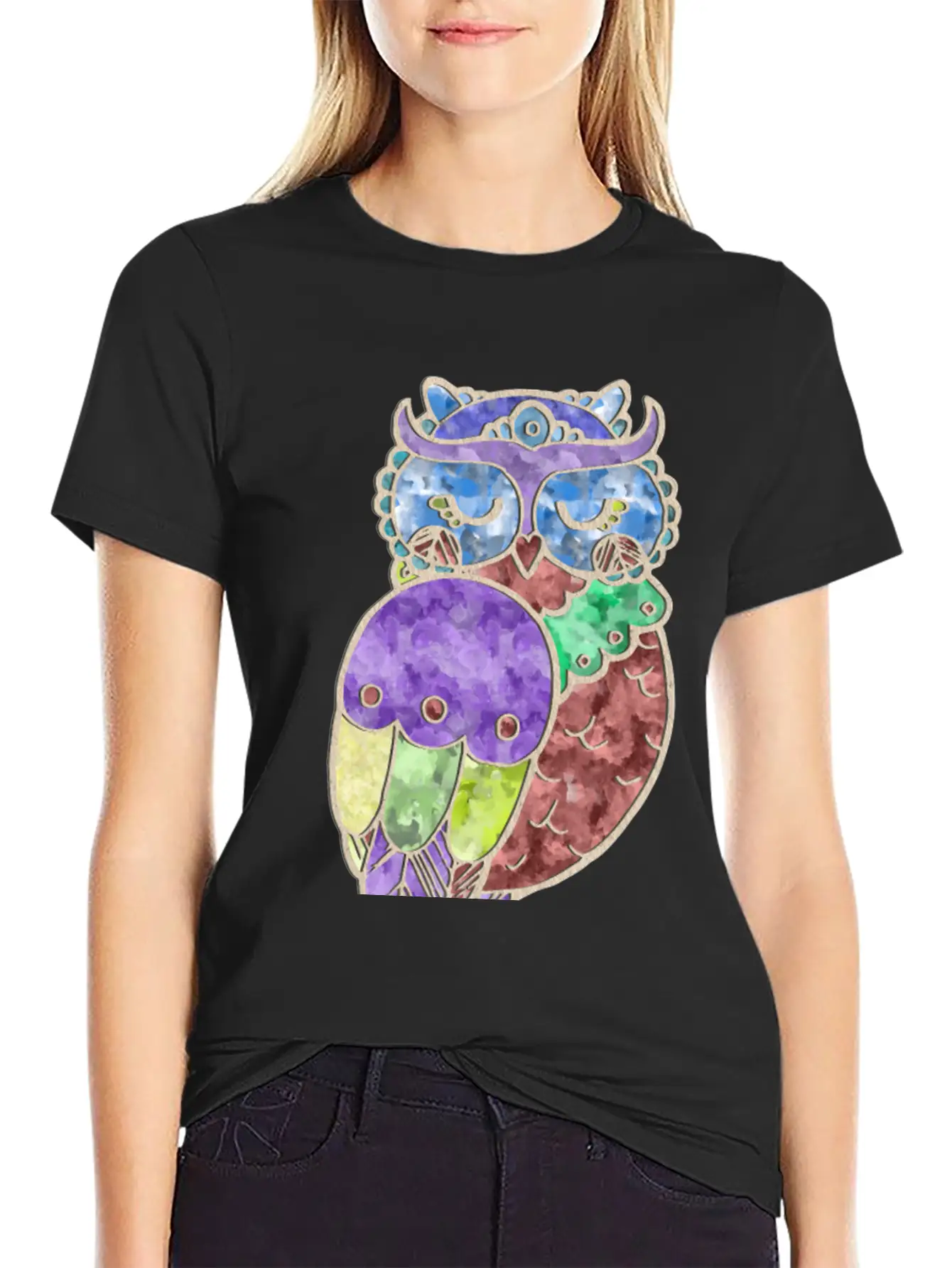 Watercolor Owl Stylish Everyday T-Shirt – Unisex Basic Cotton Tee