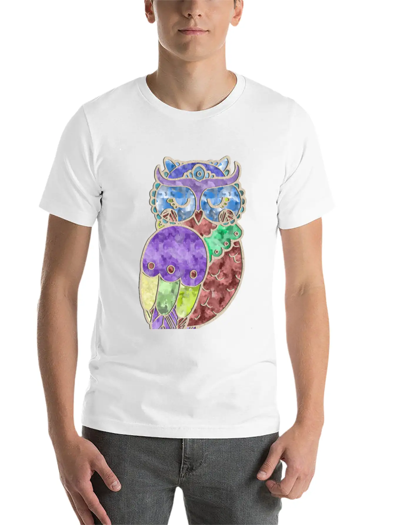 Watercolor Owl Stylish Everyday T-Shirt – Unisex Basic Cotton Tee