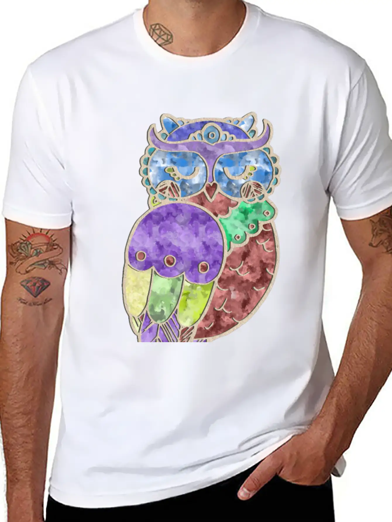 Watercolor Owl Stylish Everyday T-Shirt – Unisex Basic Cotton Tee