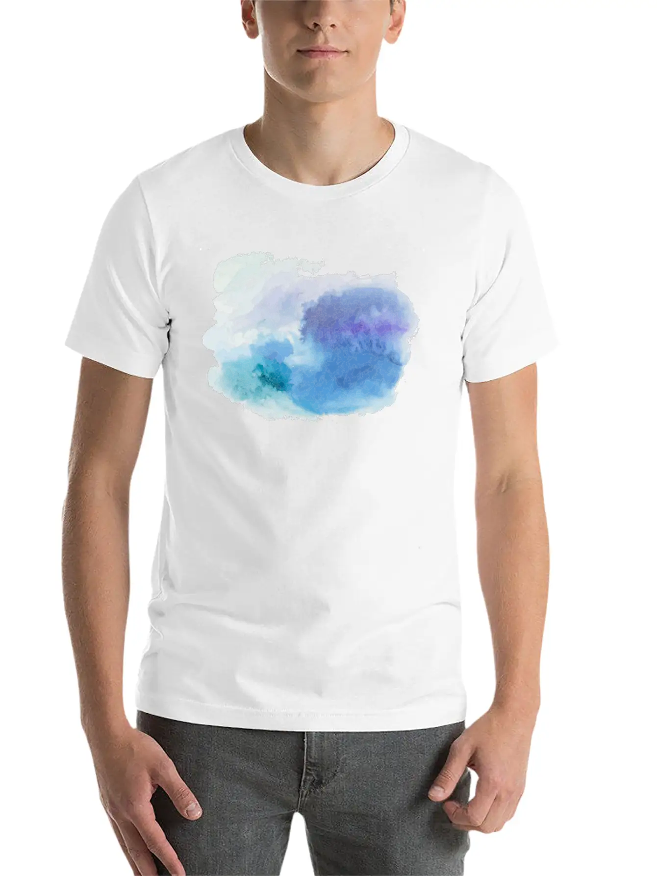 Watercolor Unisex Casual T-Shirt – Clean Design For Daily Comfort