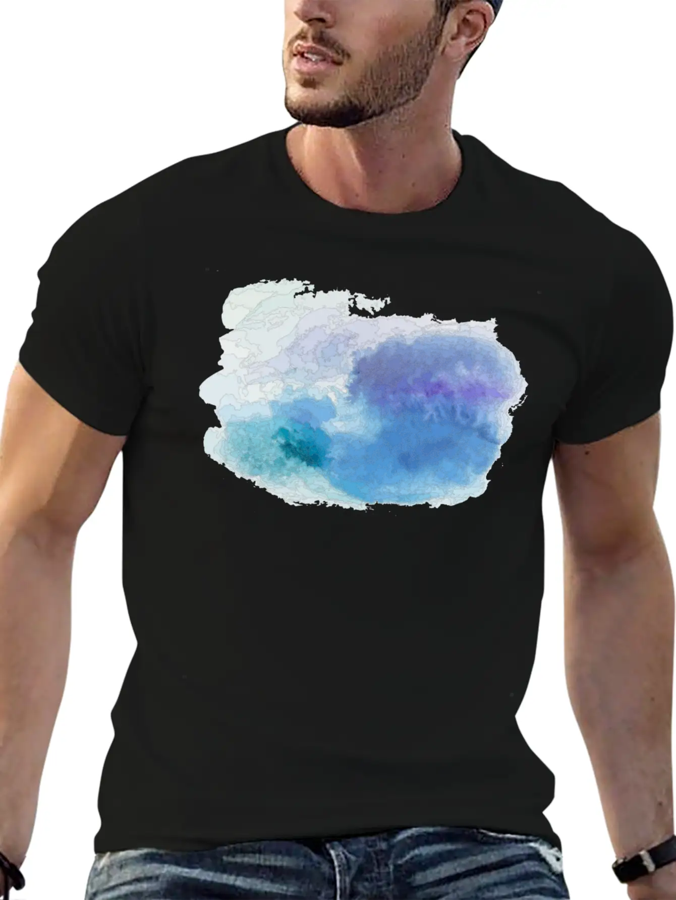 Watercolor Unisex Casual T-Shirt – Clean Design For Daily Comfort
