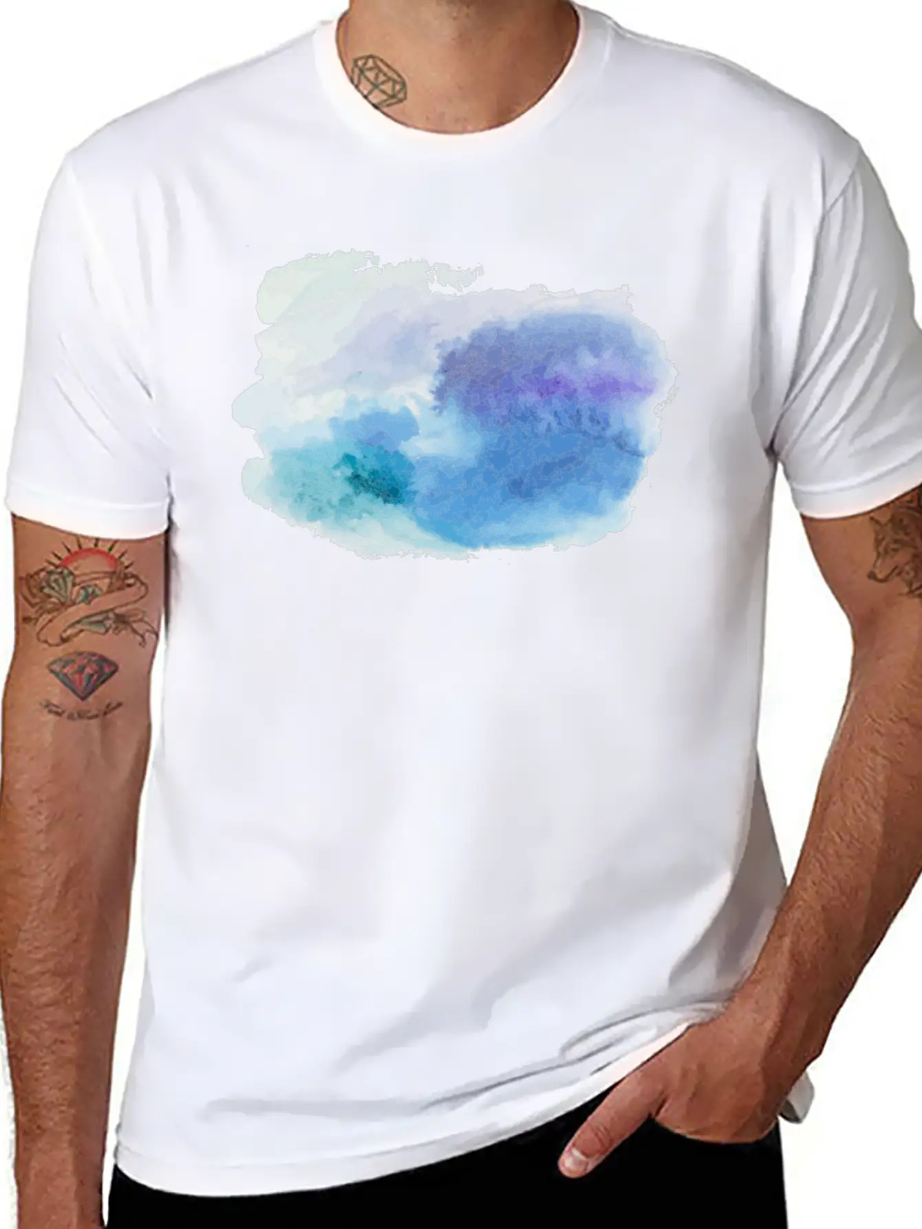 Watercolor Unisex Casual T-Shirt – Clean Design For Daily Comfort