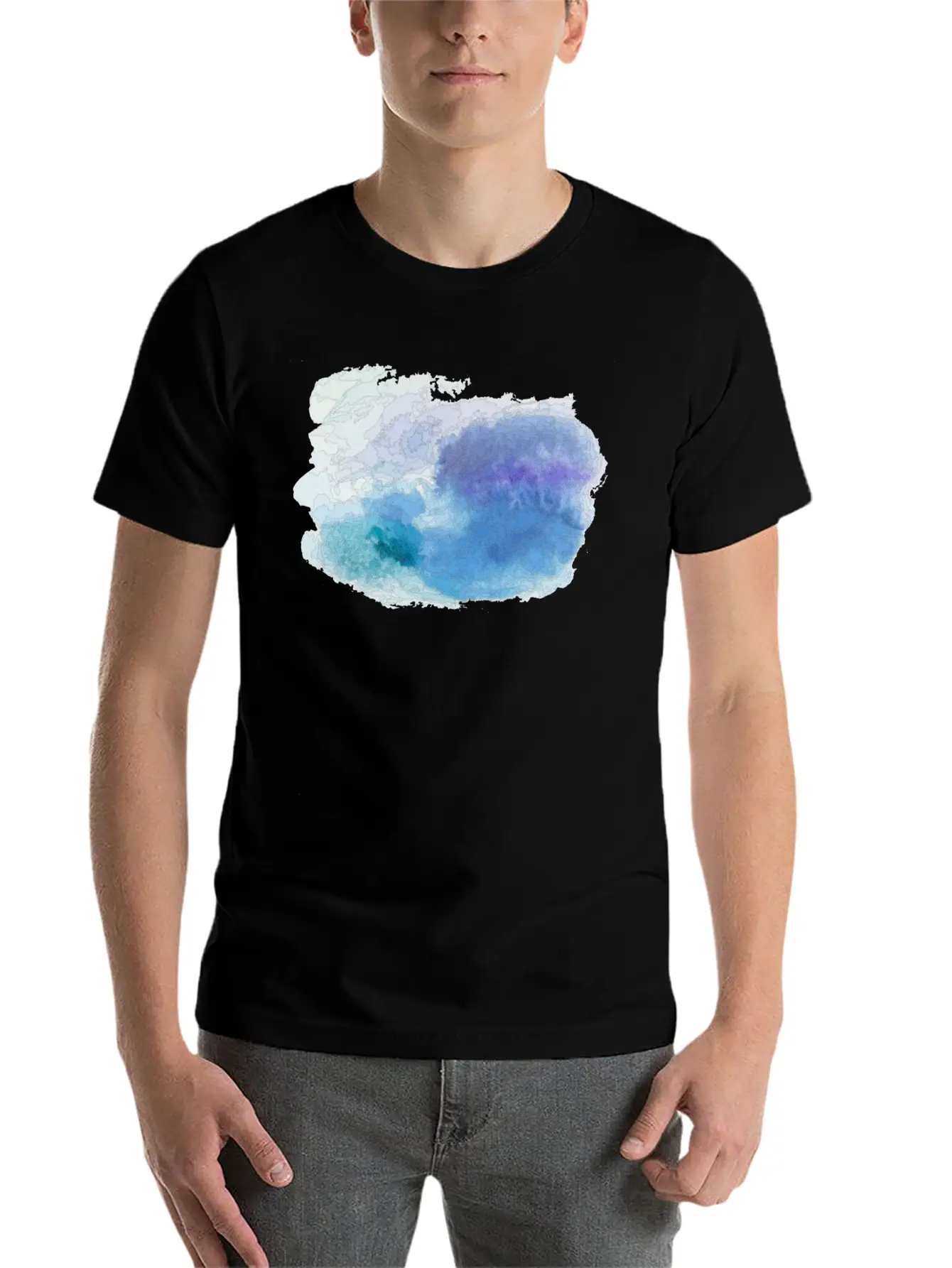 Watercolor Unisex Casual T-Shirt – Clean Design For Daily Comfort