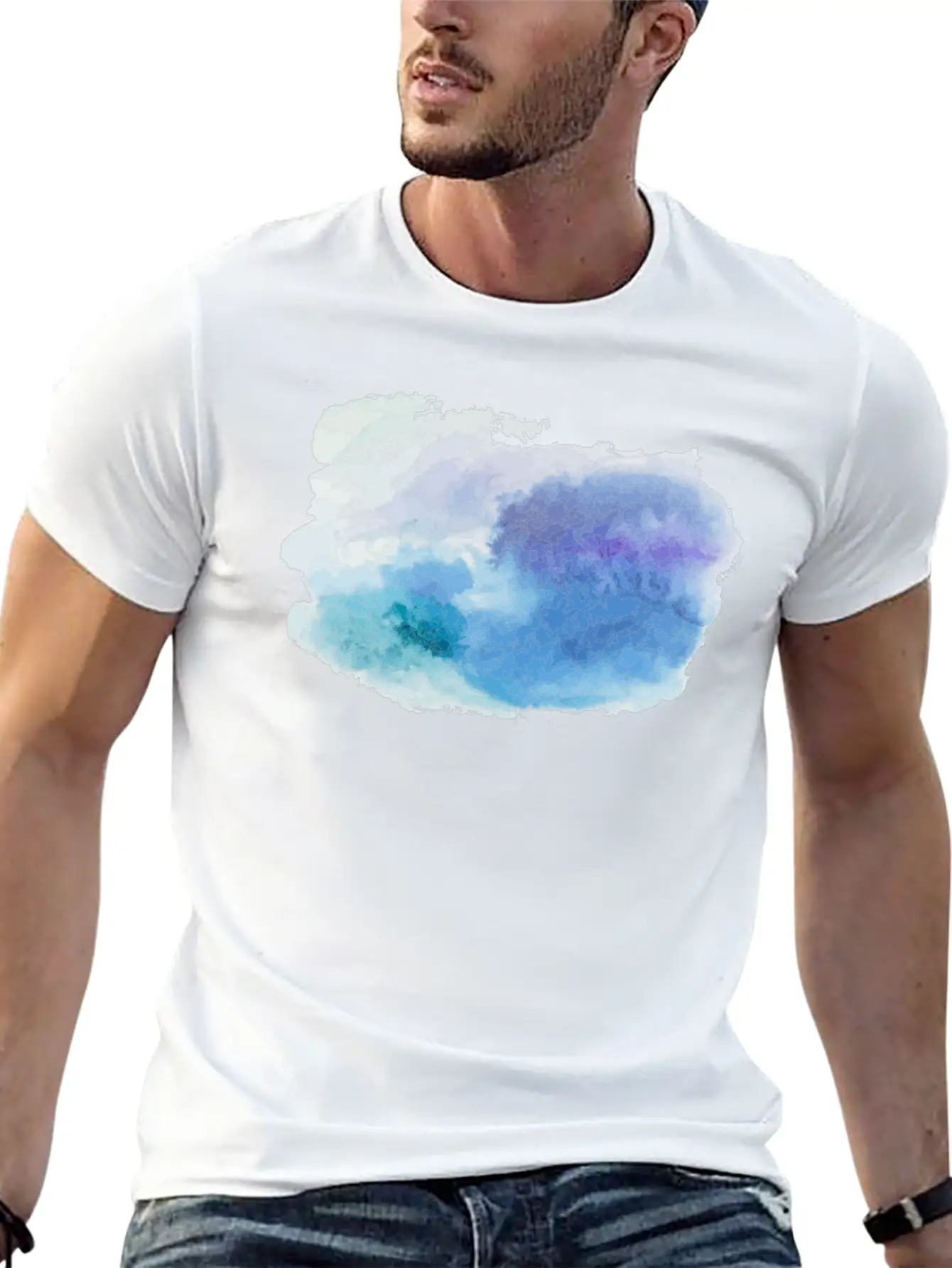 Watercolor Unisex Casual T-Shirt – Clean Design For Daily Comfort