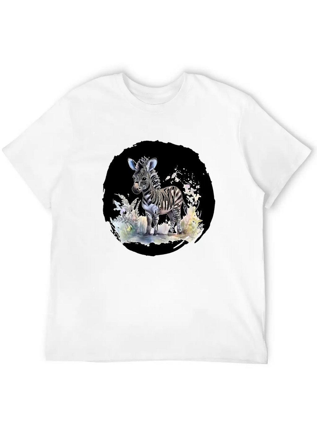 Watercolor Zebra Unisex Short Sleeve Soft Cotton T-Shirt – Casual Everyday Wear