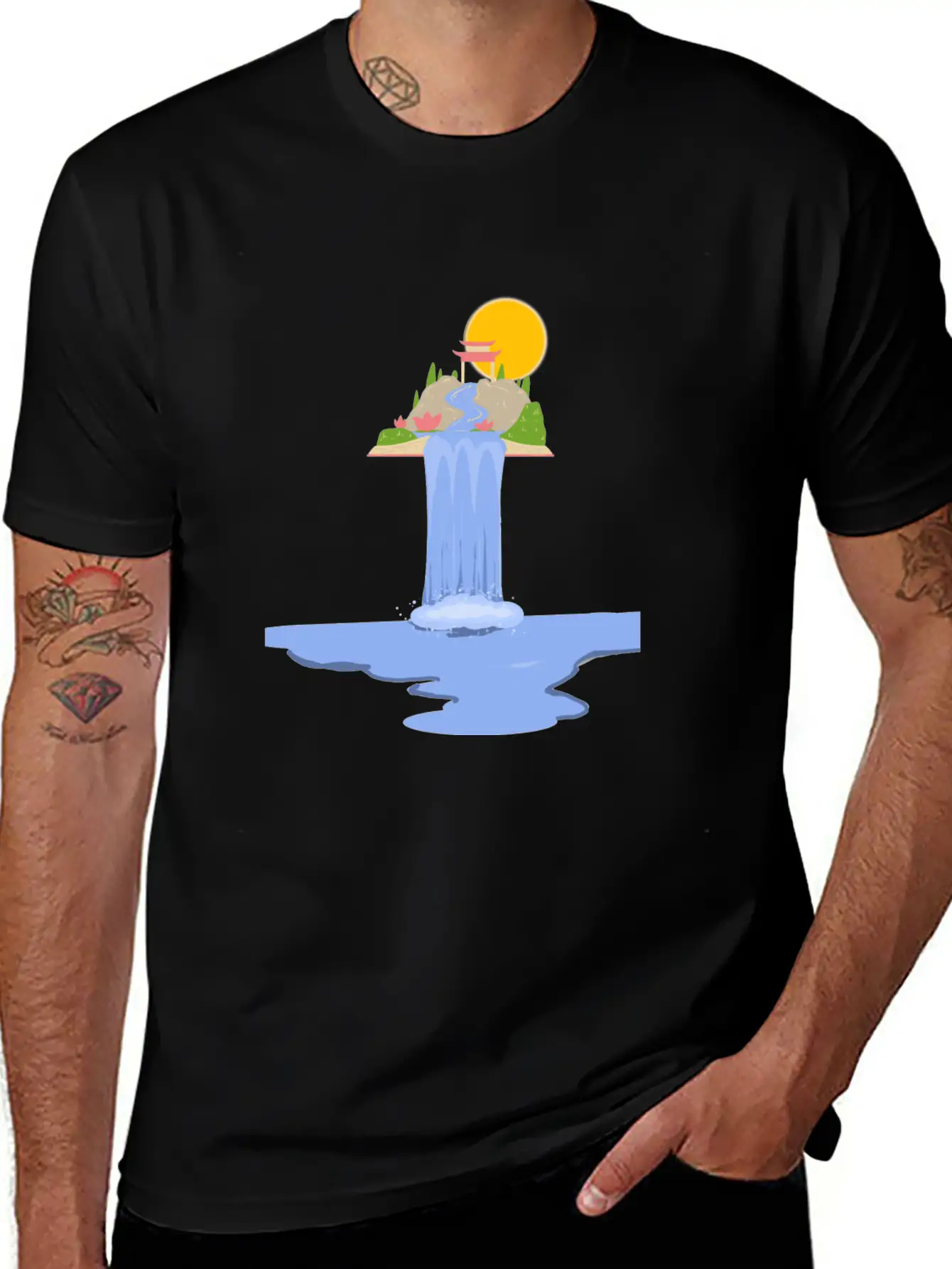 Waterfall Breathable Soft Cotton T-Shirt – Timeless Casual Look