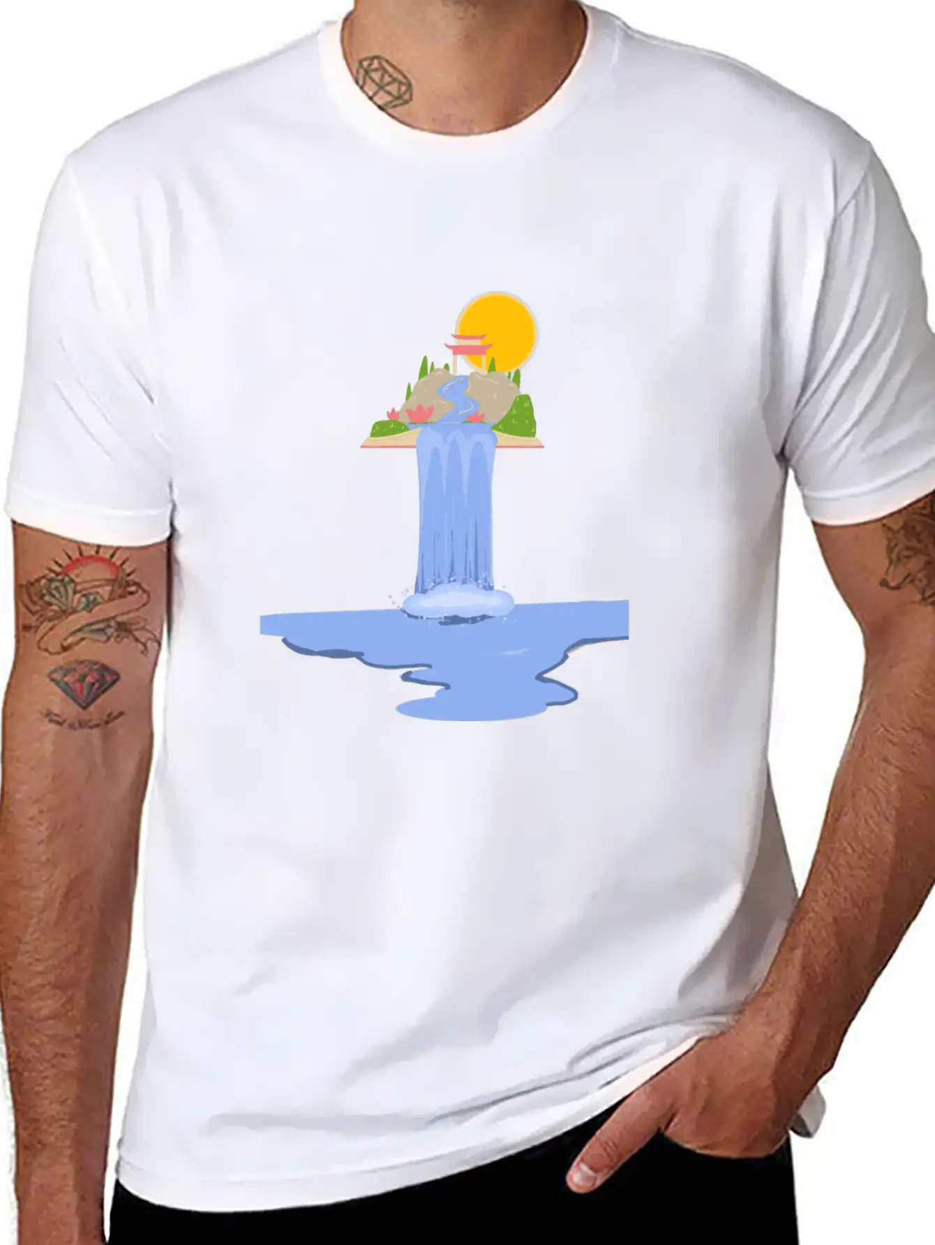 Waterfall Breathable Soft Cotton T-Shirt – Timeless Casual Look