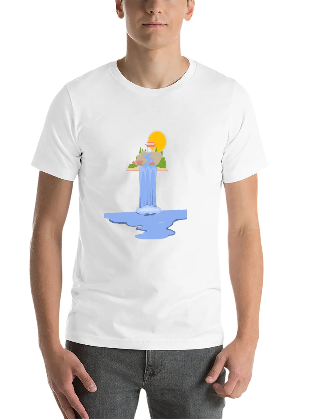 Waterfall Breathable Soft Cotton T-Shirt – Timeless Casual Look