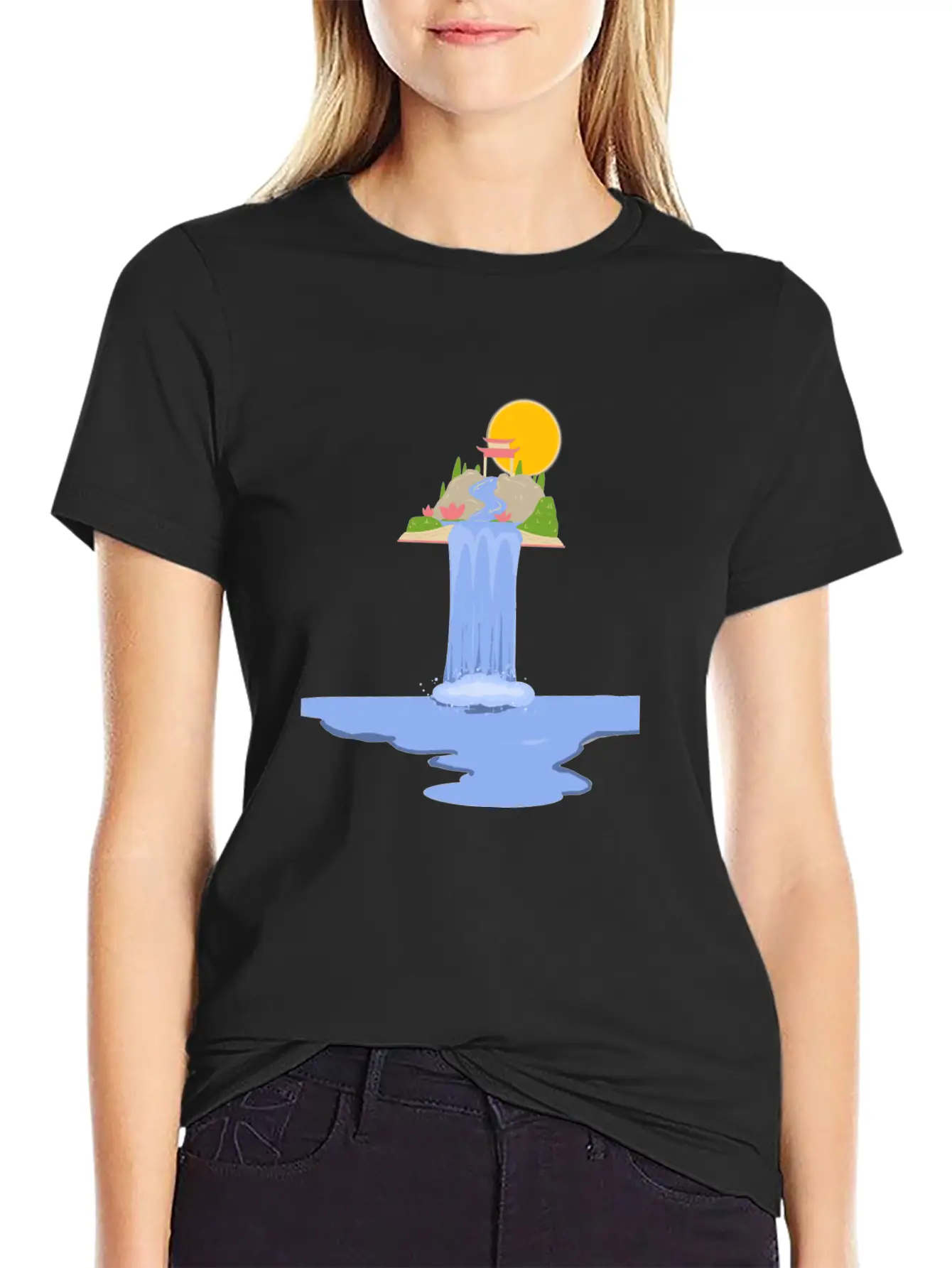 Waterfall Breathable Soft Cotton T-Shirt – Timeless Casual Look