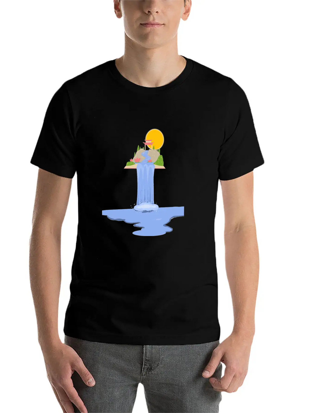 Waterfall Breathable Soft Cotton T-Shirt – Timeless Casual Look