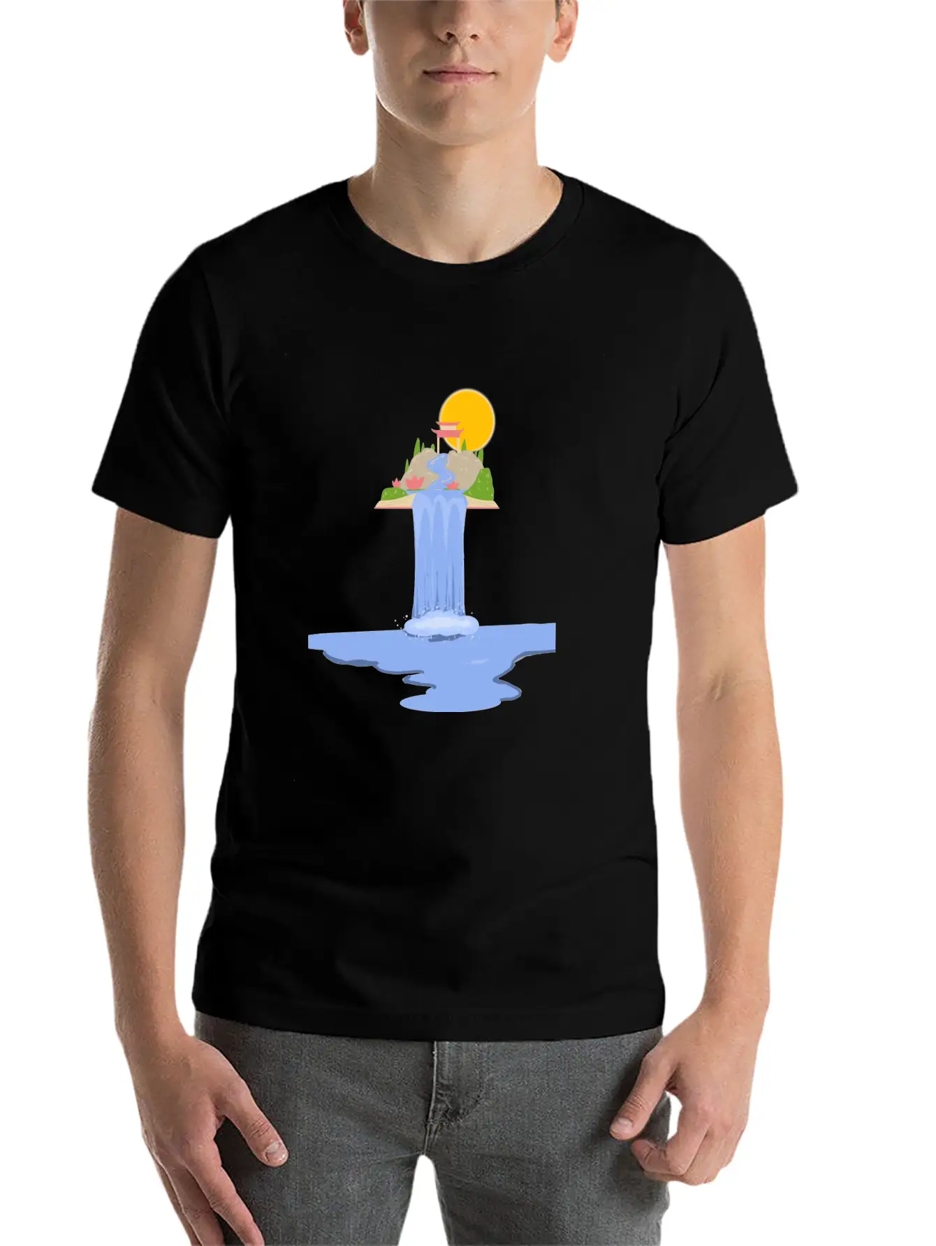 Waterfall Breathable Soft Cotton T-Shirt – Timeless Casual Look