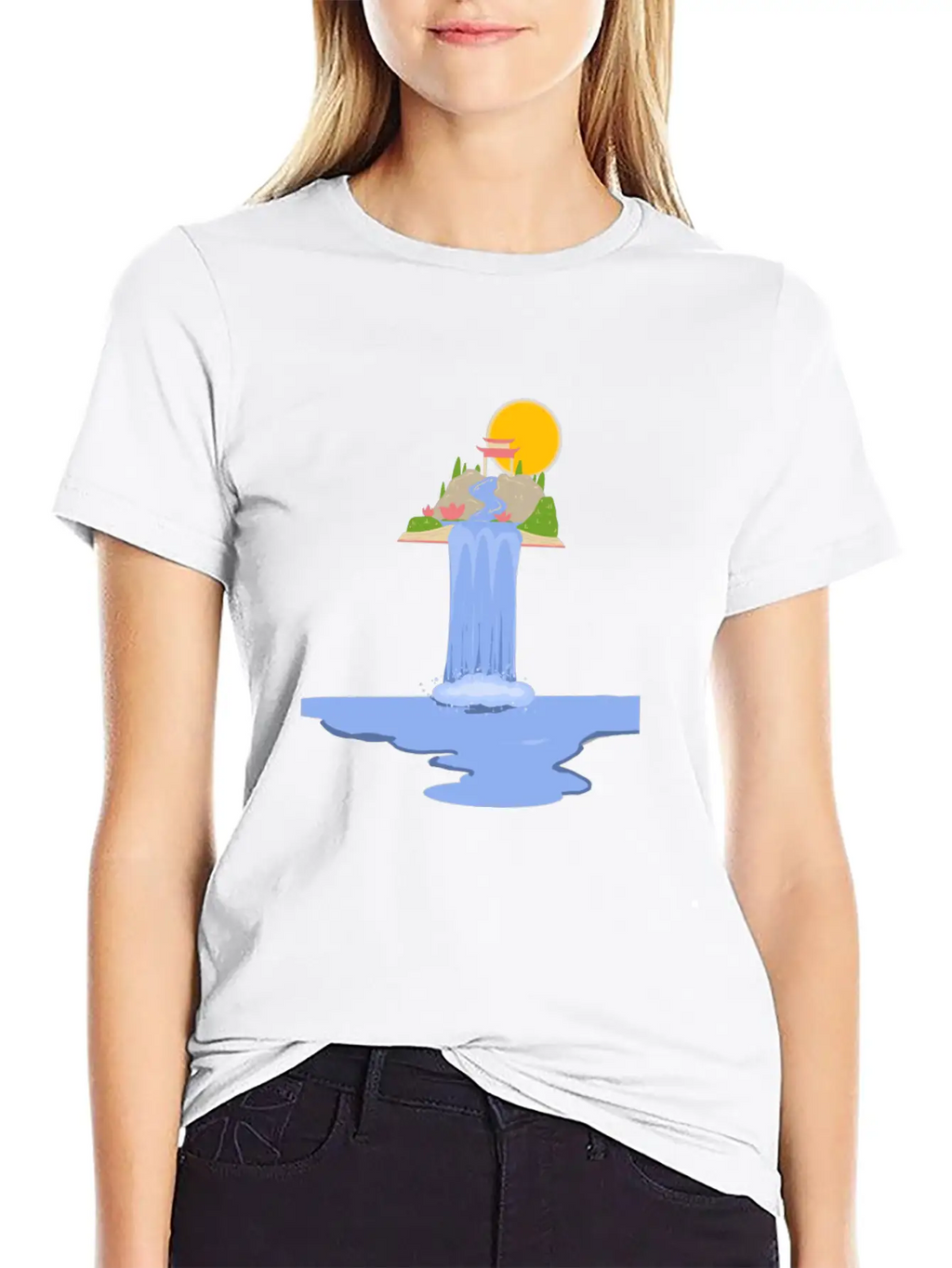 Waterfall Breathable Soft Cotton T-Shirt – Timeless Casual Look
