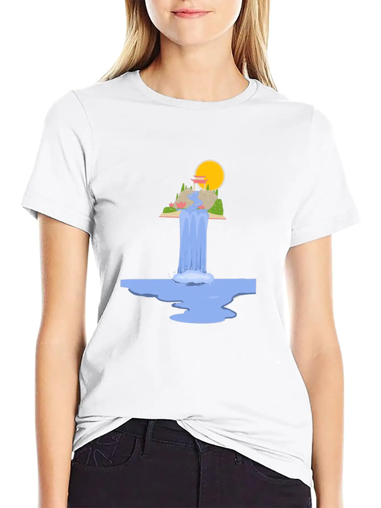 Waterfall Breathable Soft Cotton T-Shirt – Timeless Casual Look