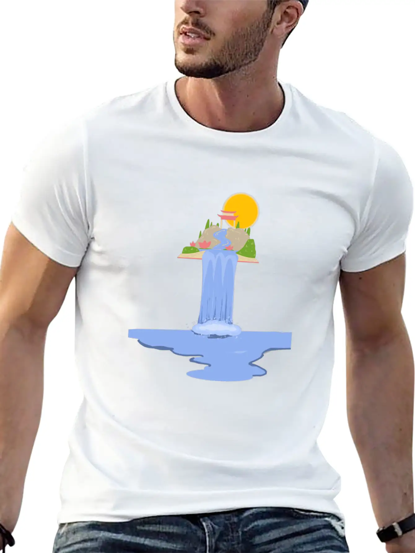 Waterfall Breathable Soft Cotton T-Shirt – Timeless Casual Look