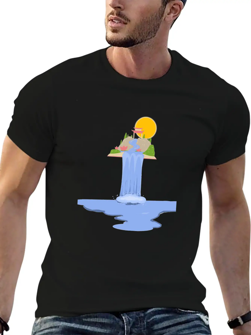 Waterfall Breathable Soft Cotton T-Shirt – Timeless Casual Look