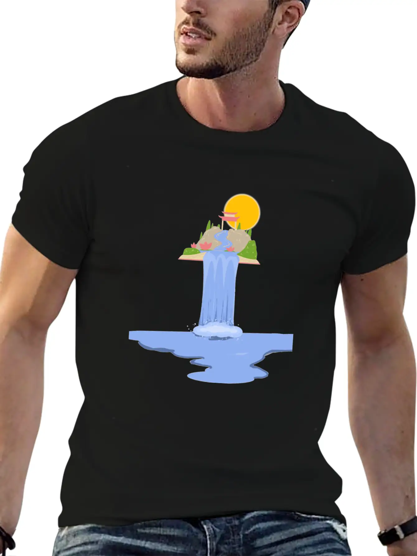Waterfall Breathable Soft Cotton T-Shirt – Timeless Casual Look