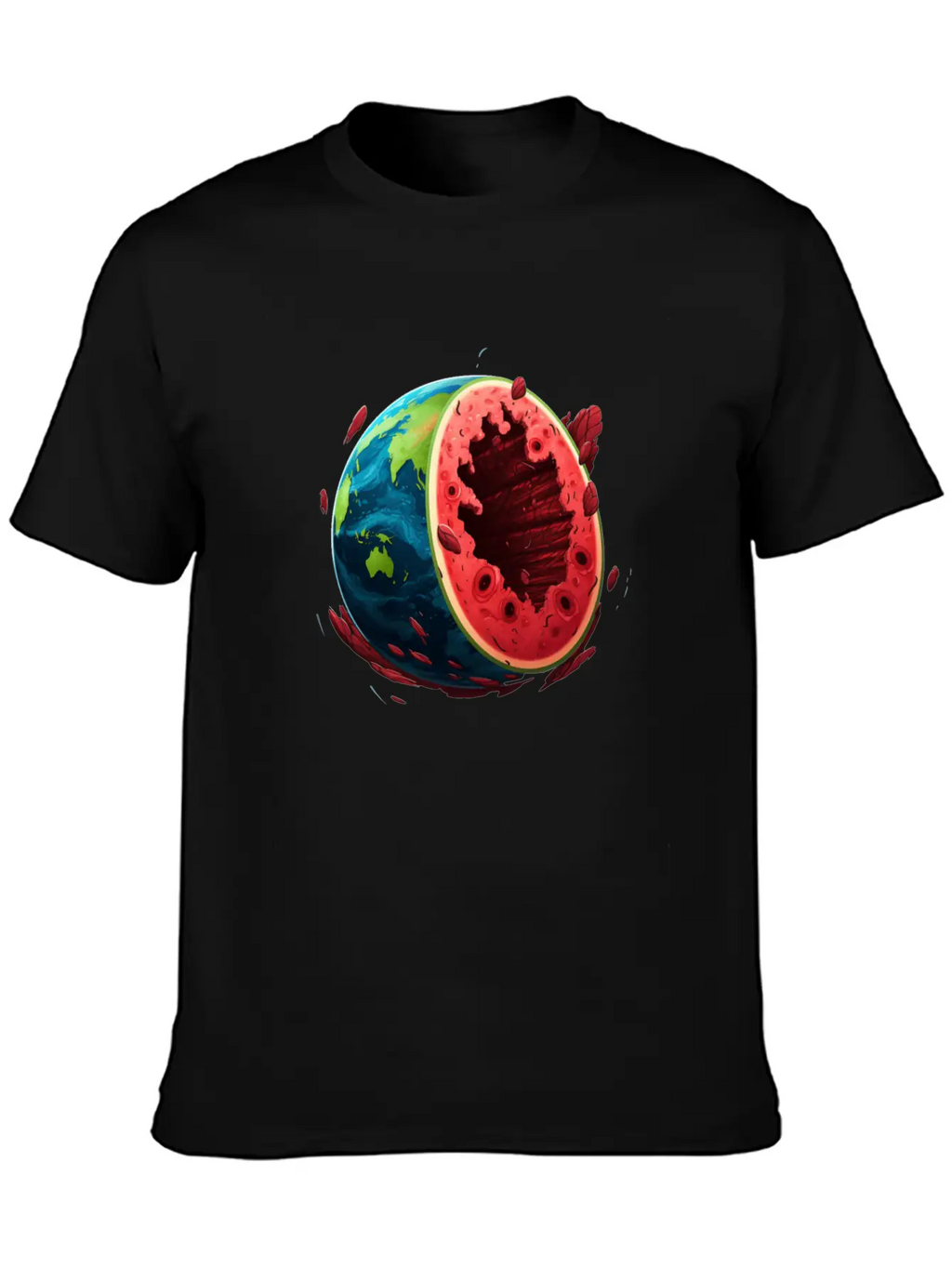Watermelon Planet Unisex Short Sleeve Soft Cotton T-Shirt – Casual Everyday Wear