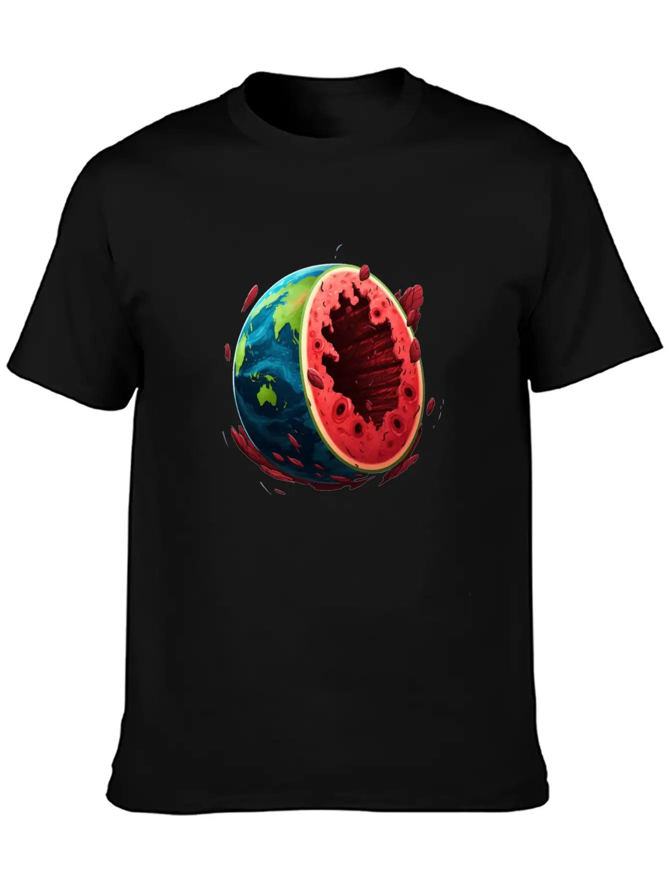 Watermelon Planet Unisex Short Sleeve Soft Cotton T-Shirt – Casual Everyday Wear