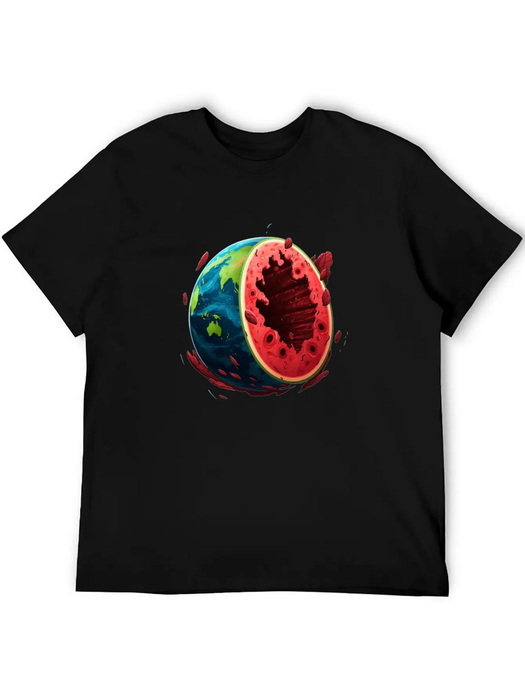 Watermelon Planet Unisex Short Sleeve Soft Cotton T-Shirt – Casual Everyday Wear