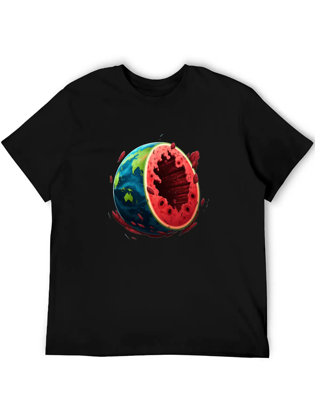 Watermelon Planet Unisex Short Sleeve Soft Cotton T-Shirt – Casual Everyday Wear