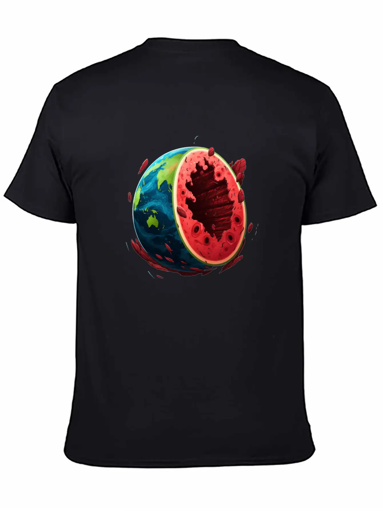 Watermelon Planet Unisex Short Sleeve Soft Cotton T-Shirt – Casual Everyday Wear