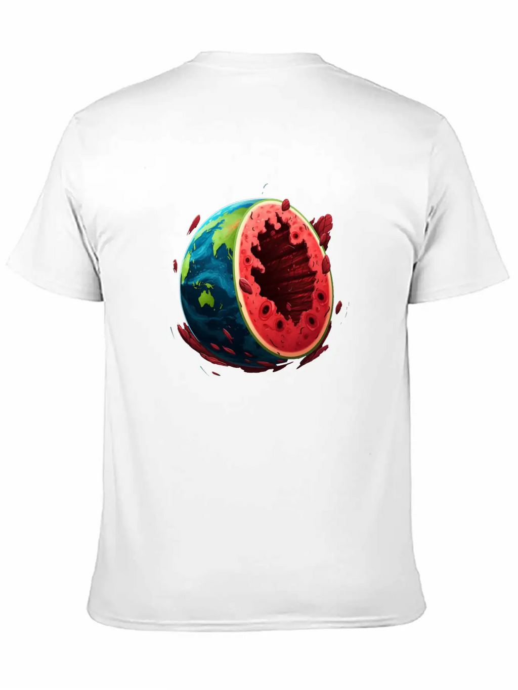 Watermelon Planet Unisex Short Sleeve Soft Cotton T-Shirt – Casual Everyday Wear