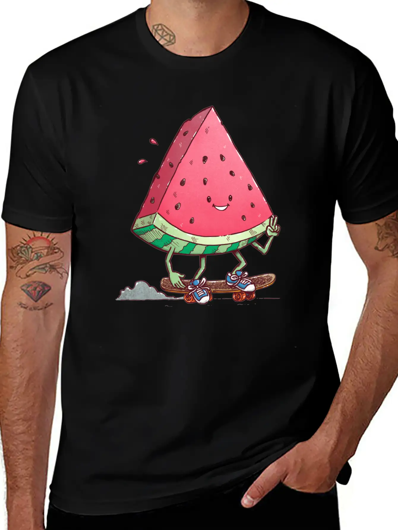 Watermelon Slice Skater Unisex Casual T-Shirt – Clean Design For Daily Comfort