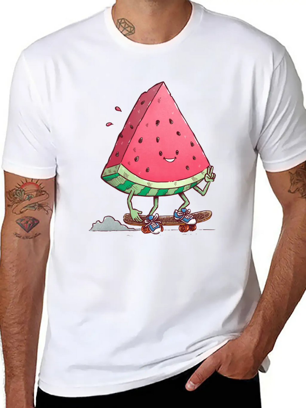 Watermelon Slice Skater Unisex Casual T-Shirt – Clean Design For Daily Comfort