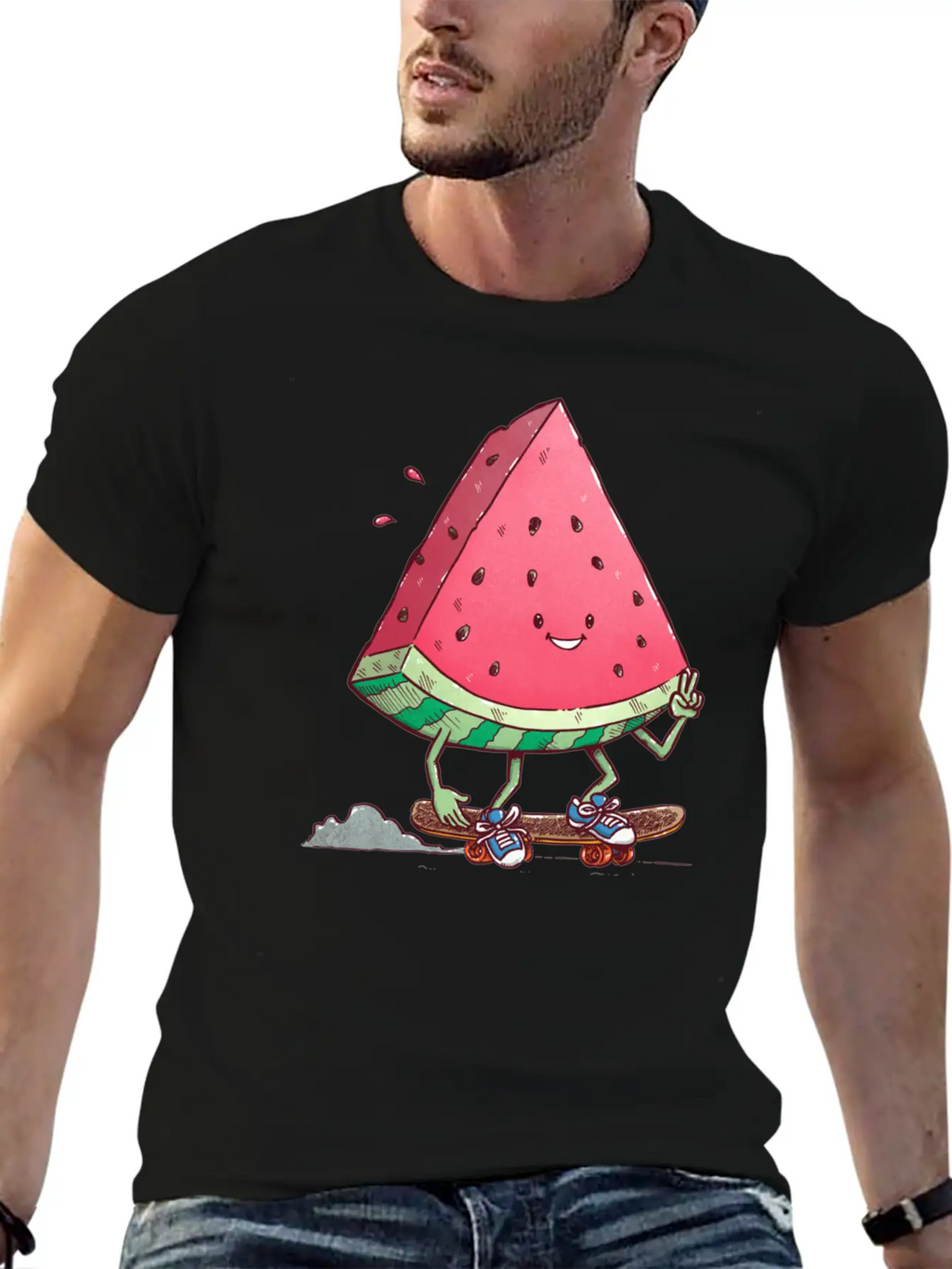 Watermelon Slice Skater Unisex Casual T-Shirt – Clean Design For Daily Comfort
