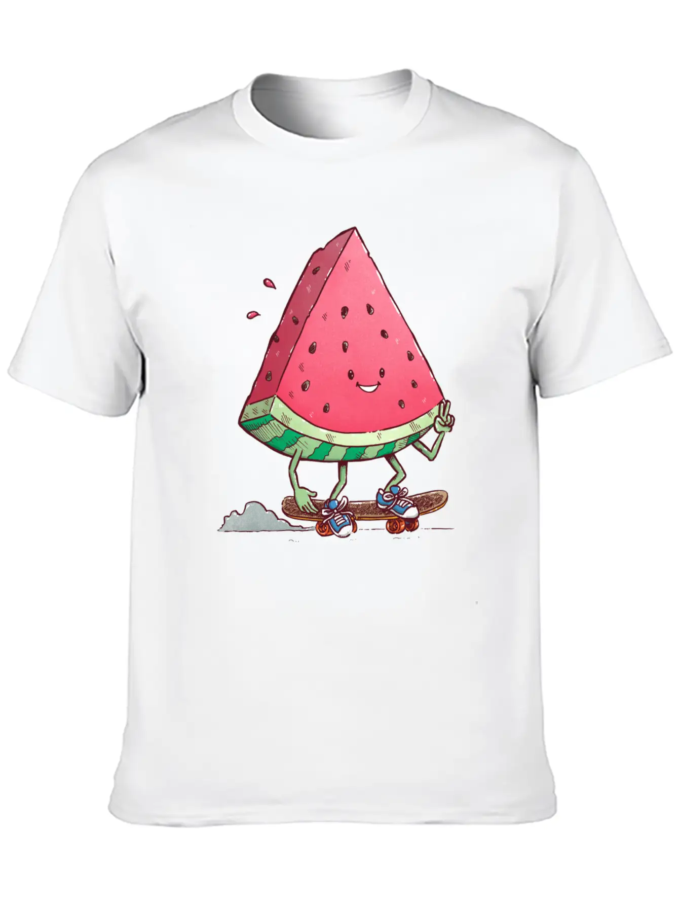 Watermelon Slice Skater Unisex Casual T-Shirt – Clean Design For Daily Comfort