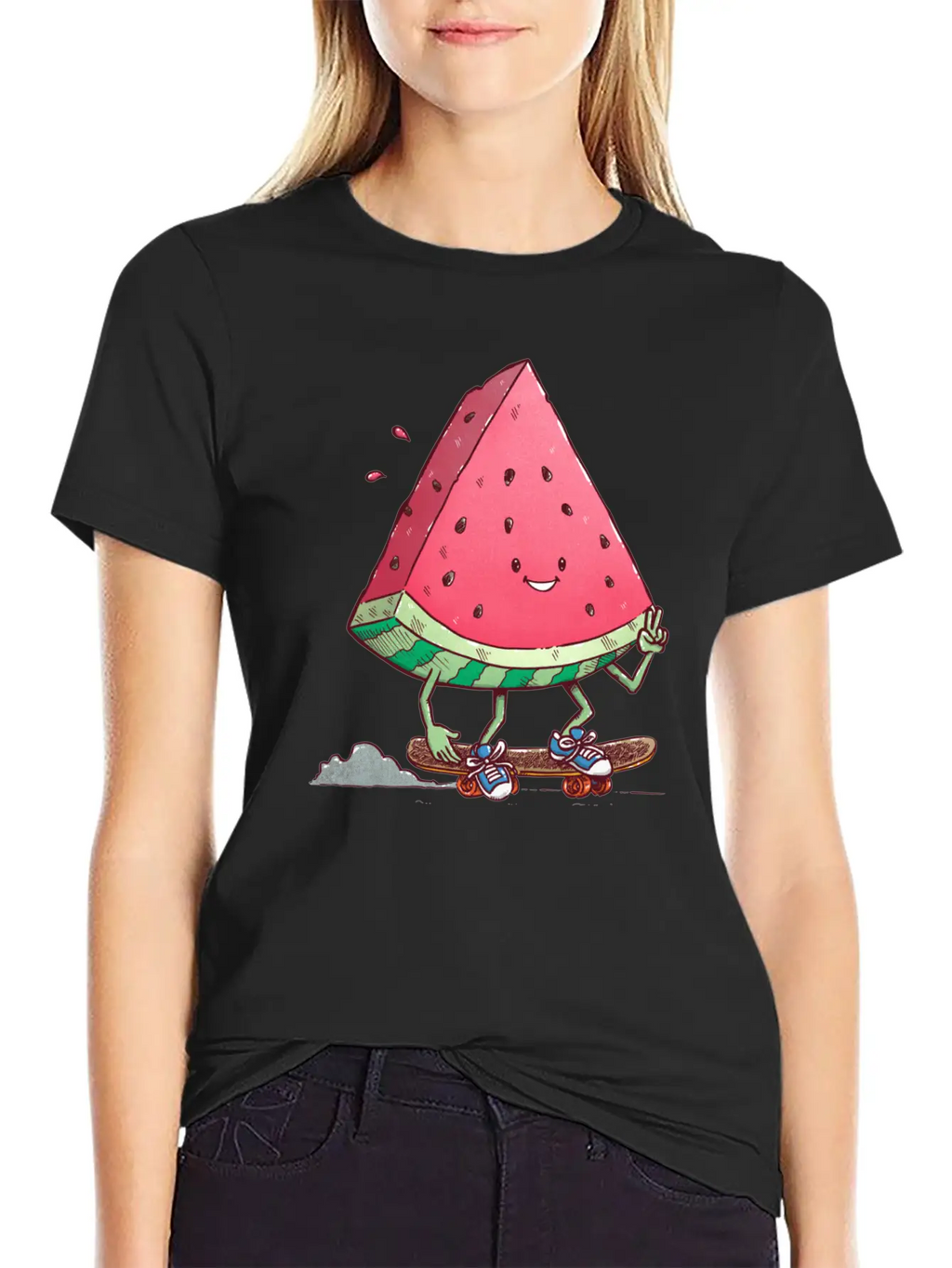 Watermelon Slice Skater Unisex Casual T-Shirt – Clean Design For Daily Comfort
