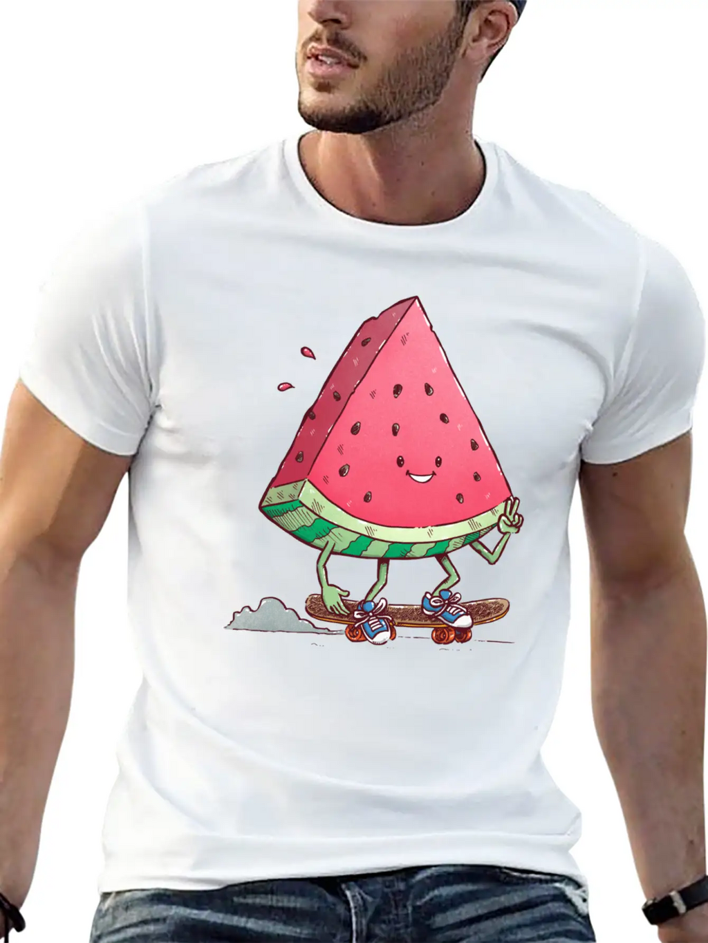 Watermelon Slice Skater Unisex Casual T-Shirt – Clean Design For Daily Comfort