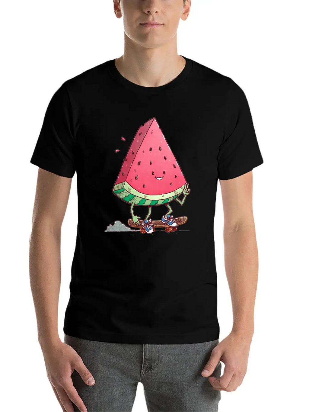 Watermelon Slice Skater Unisex Casual T-Shirt – Clean Design For Daily Comfort