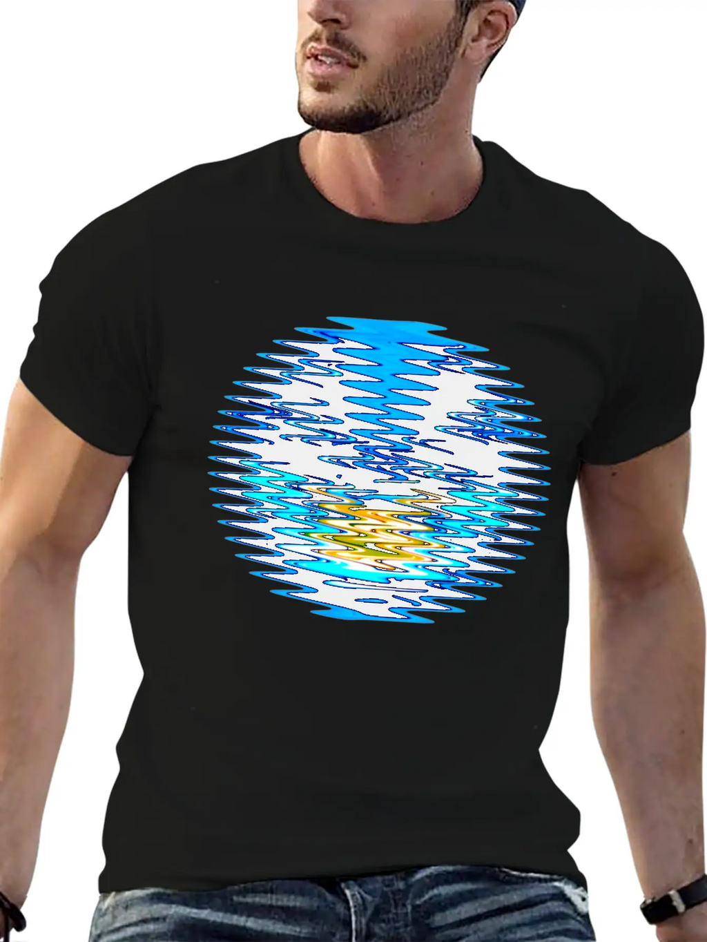 Wave Circle Unisex Casual T-Shirt – Clean Design For Daily Comfort