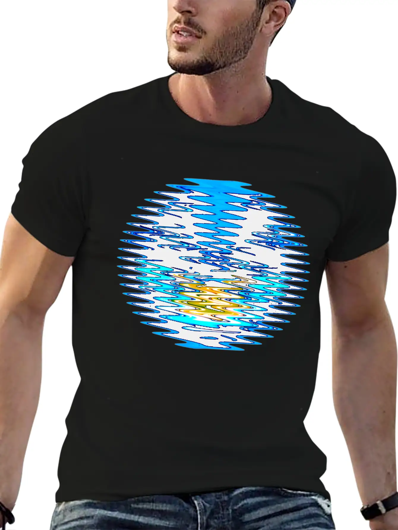 Wave Circle Unisex Casual T-Shirt – Clean Design For Daily Comfort