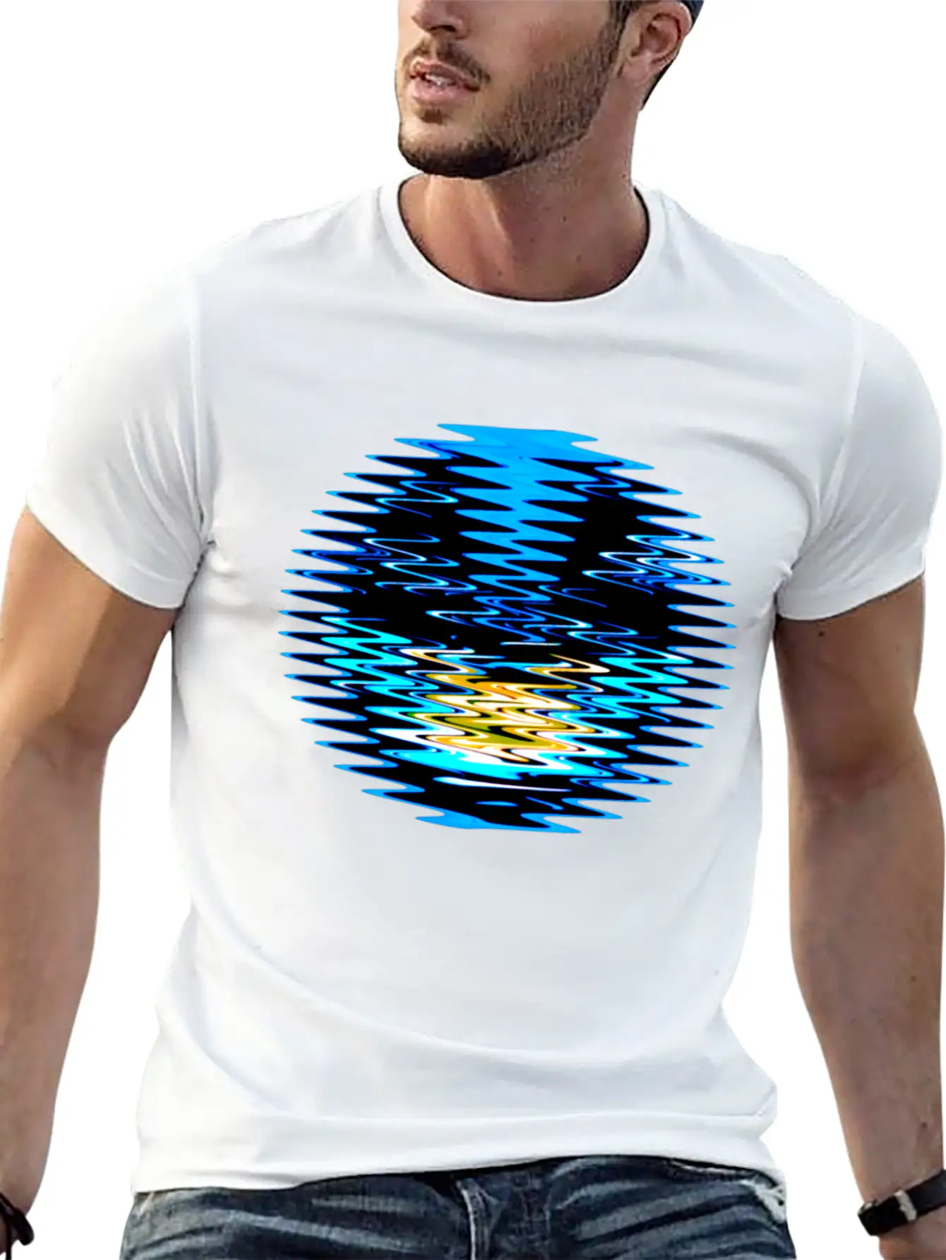 Wave Circle Unisex Casual T-Shirt – Clean Design For Daily Comfort