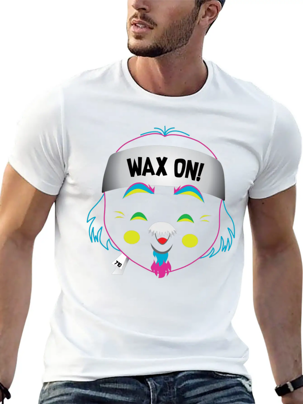 Wax On! Neon Unisex Short Sleeve Soft Cotton T-Shirt – Casual Everyday Wear