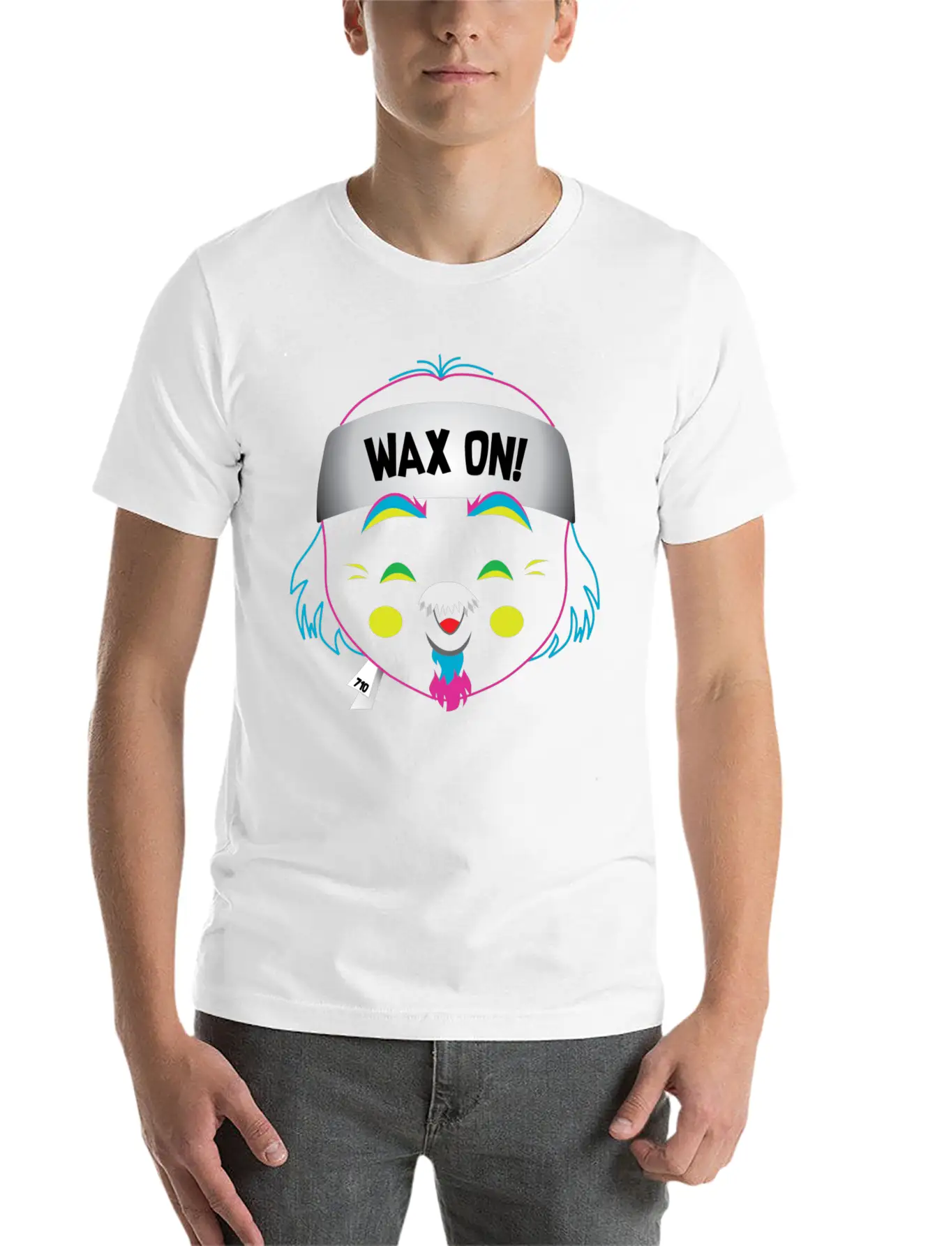 Wax On! Neon Unisex Short Sleeve Soft Cotton T-Shirt – Casual Everyday Wear